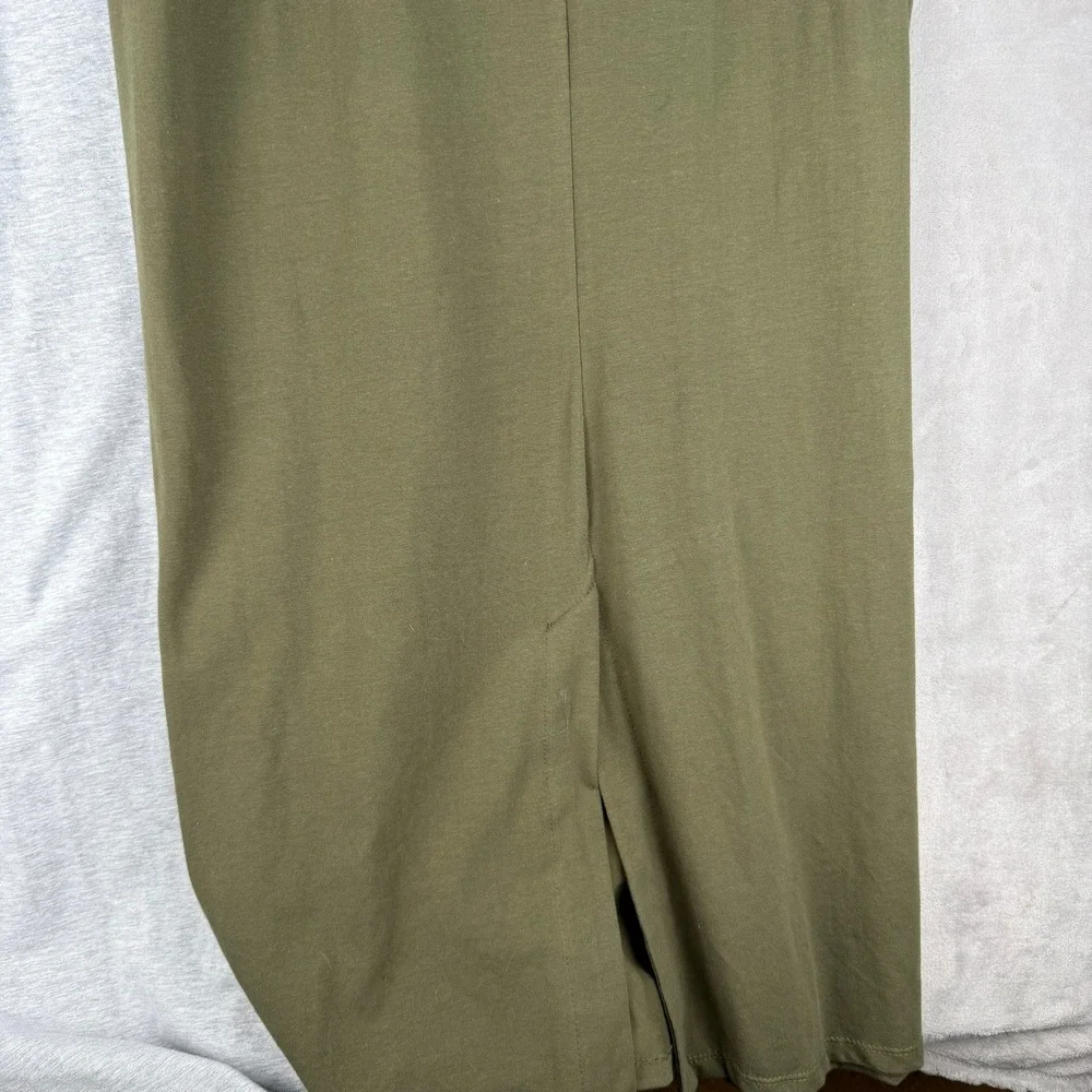 Ellos Womens Set of 2 Knit Midi Dresses Olive Grey 3/4 Sleeve Plus Size 1X 22/24